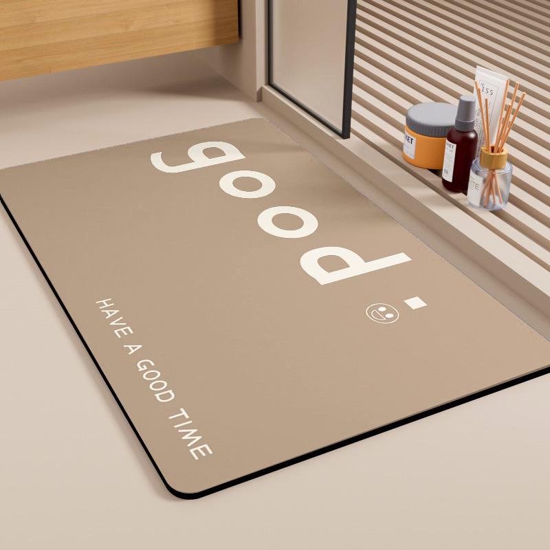 Simple Style Diatomaceous Earth Floor Mat - Stain & Wear-Resistant Bathroom/Toilet Entrance Mat