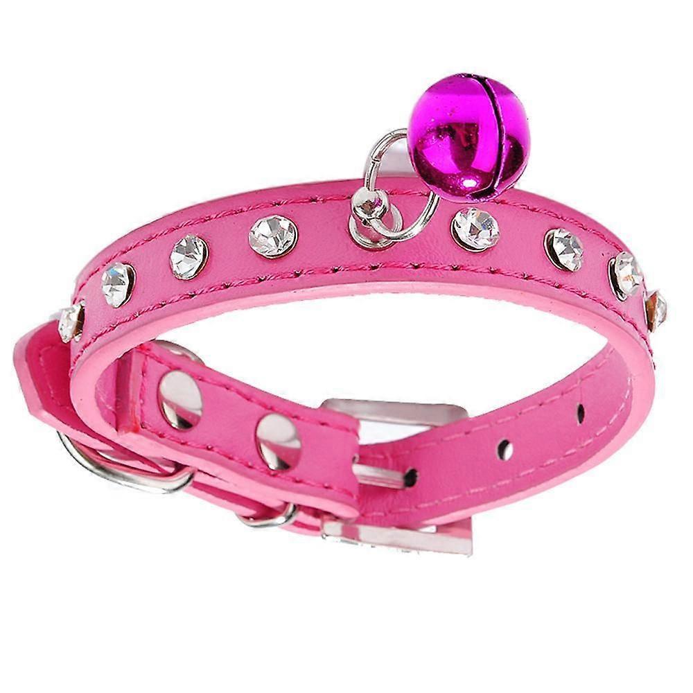 Hundehalsband, Hund Haustier Welpe Katze Gold Kristall Halskette mit kleinen Glöckchen, stilvolles und schönes Aussehen, geeignet für kleine Hunde (27-33cm)