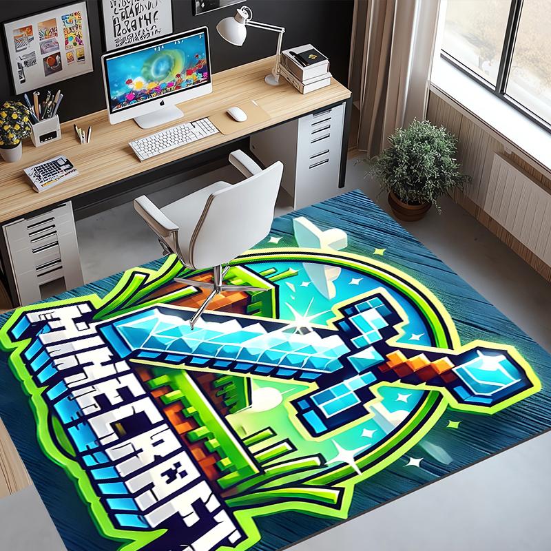 Gamer Pattern Rug, Indoor/Outdoor Mat, for Picnic, Gameroom, Bedroom, Office, Living Room, Home Decor Carpet, Birthday Gift