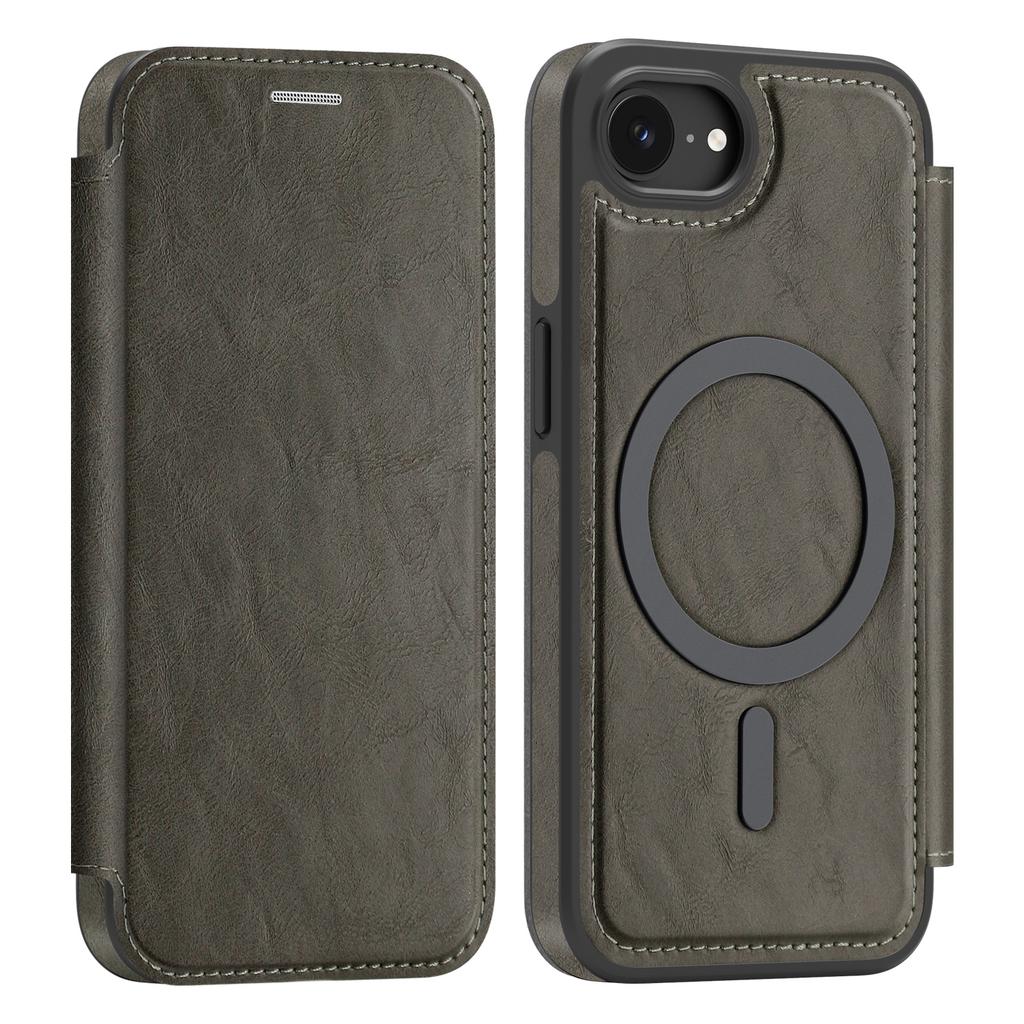 Portefeuille de luxe en cuir PU à rabat Étui magnétique pour iPhone 17 16 15 14 13 12 Pro Max 17E 16E Portefeuille porte-cartes à chargement sans fil