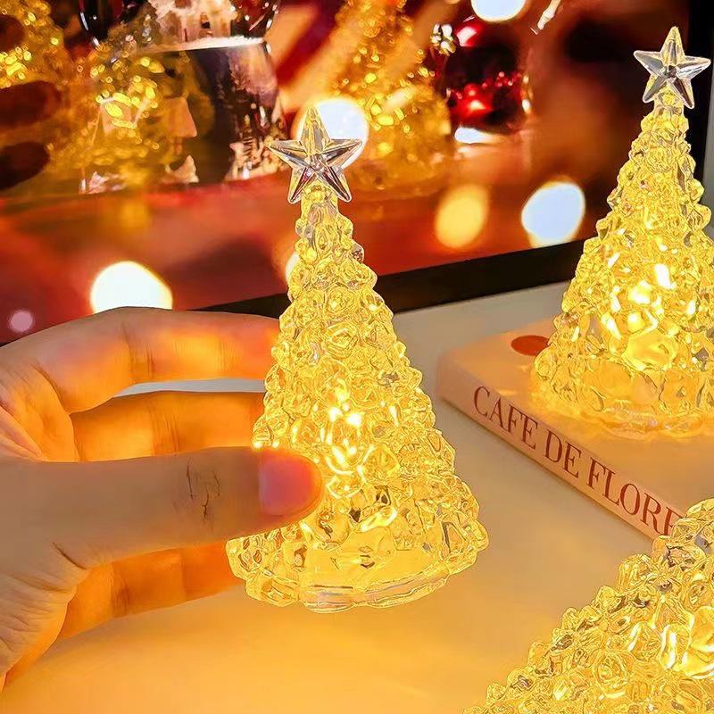 Mini LED Star Tree Night Light: Christmas Ornament & Ambient Lamp