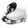 4 Wheel Dual-Use Roller Skates Retractable Wheels Racing Roller Shoes Children's Shoes with Wheels Speed Skate Skateboard Shoes