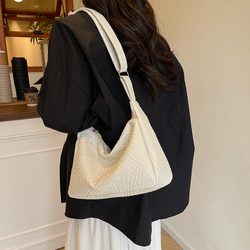 Korean Style Women's Woven Shoulder & Crossbody Bag with Adjustable Strap