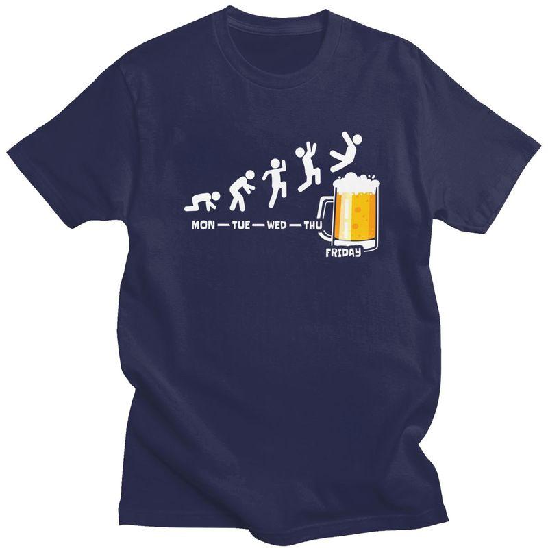 Custom Weekend Week Beer Fridays T Shirt for Men 100 Cotton Tshirt Leisure Tees Short Sleeves Tshirts