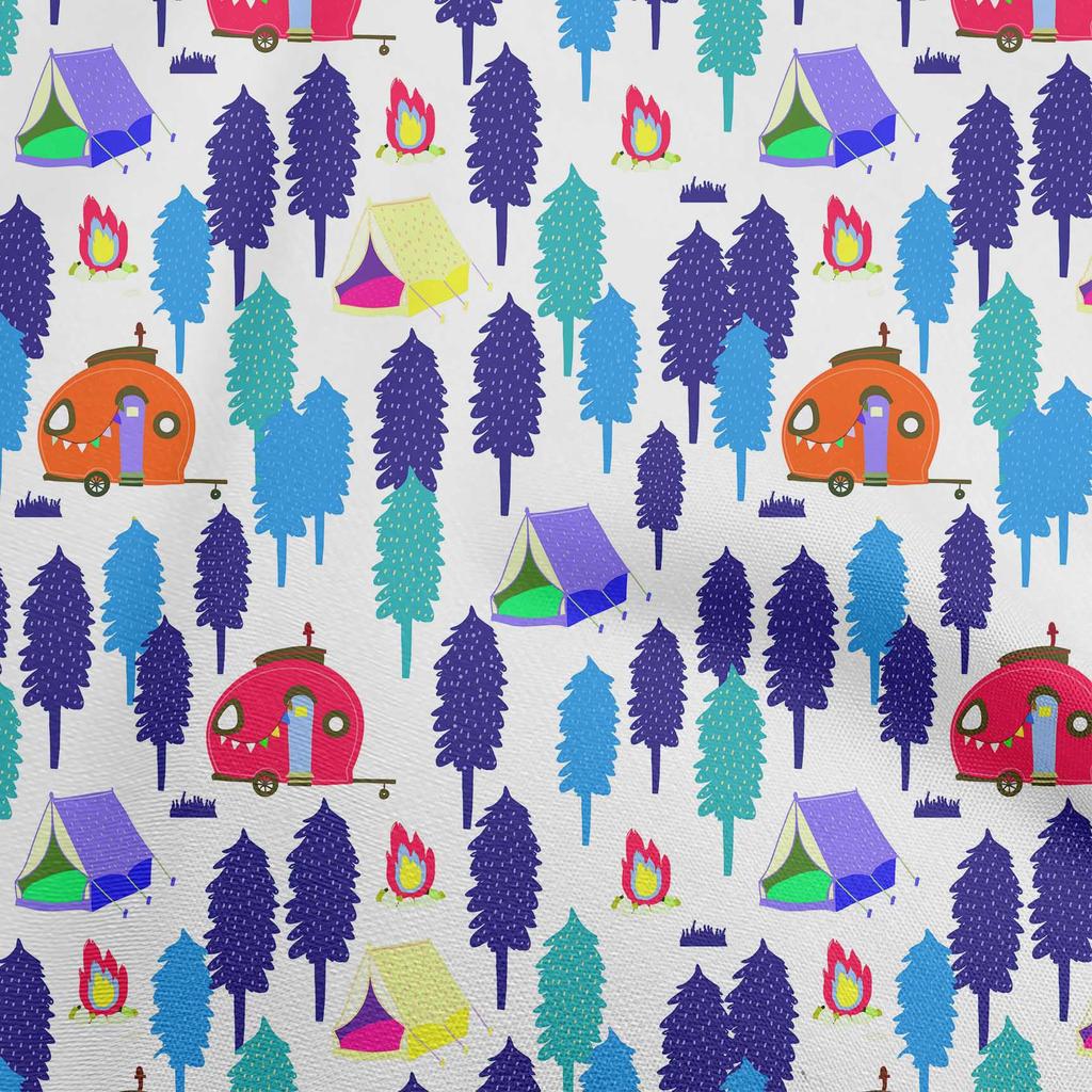 oneOone Cotton Flex Fuschia Pink Fabric Camping Craft Projects Decor Fabric Printed By The Yard 40 Inch