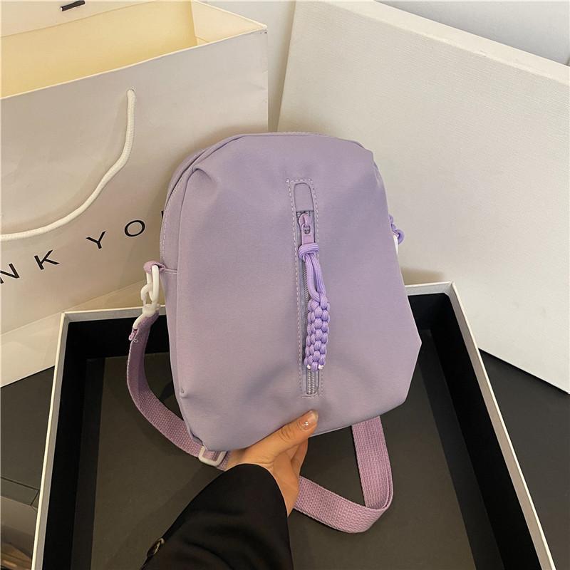 

New simple casual small square bag outdoor travel light shoulder messenger bag large capacity transparent student bag one size fits all фиолетовый