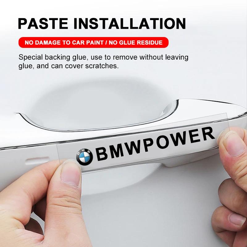 4Pcs Car Door Handle Stickers Tire Rear View Mirror Decals For BMW F30 F10 E90 F20 E46 E60 E70 E39 E36 E87 E28 X3 X4 X7 E92 E91