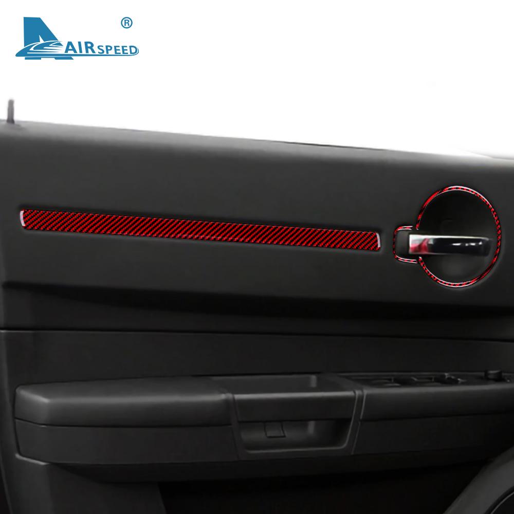 Real Soft Carbon Fiber for Dodge Magnum Charger 2008 2009 2010 Accessories Car Interior Door Handle Frame Panel Trim Sticker