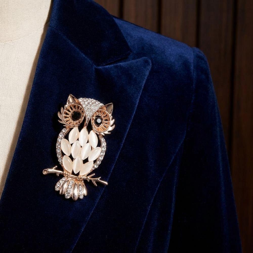 Sparkling Rhinestone Animal Pins Imitation Pearls Lapel Pins Cute Animal Brooches  Gift Giving