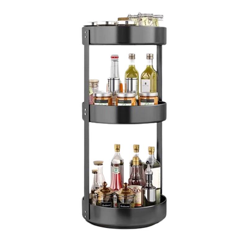 Rotating 3-Tier Carbon Steel Spice Rack