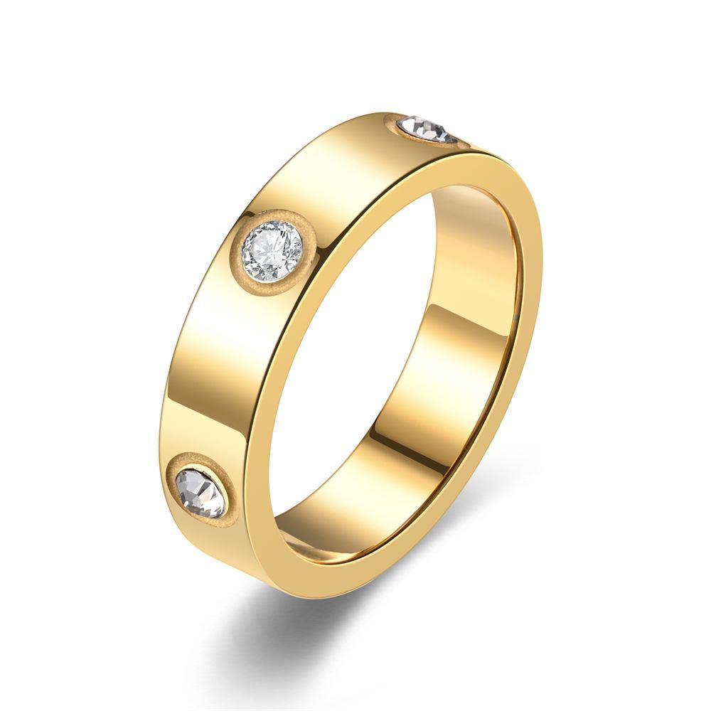 Ring Half Diamond Half Cross Versatile Couple Ring