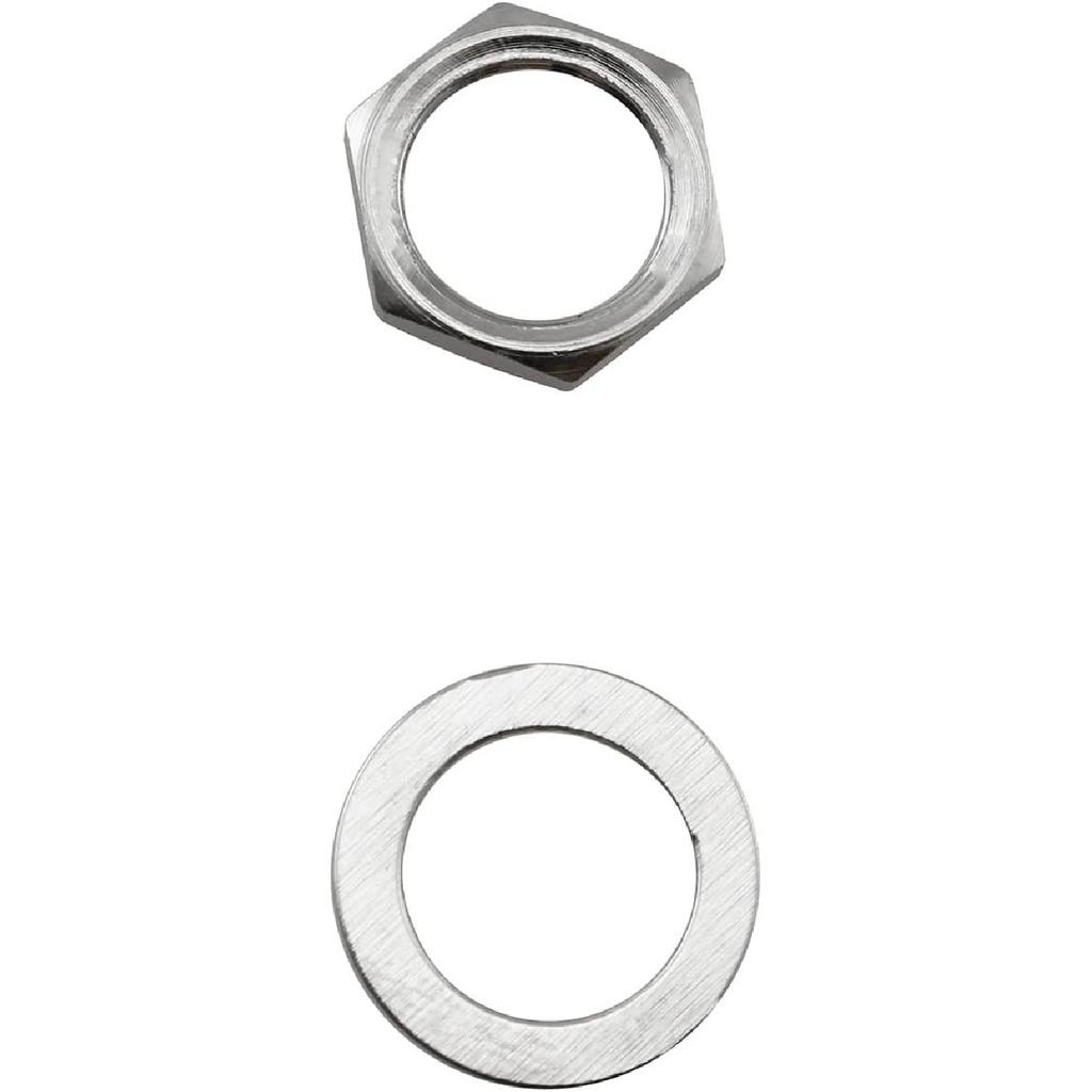 LQ Industrial Jack Socket Nut with Washer 5Sets Silver Electric Guitar Hex Nuts and Washers Guitar Bass Jack Replacement Parts