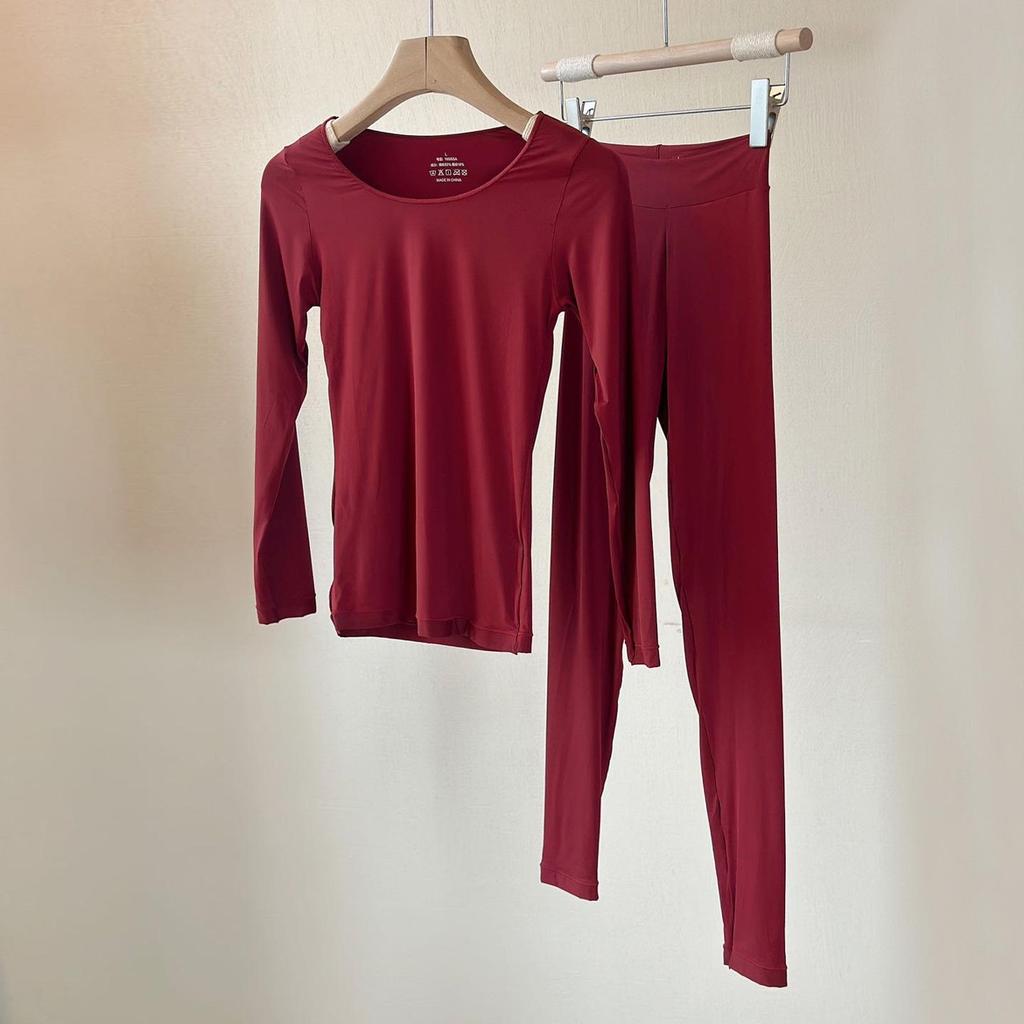 Set di biancheria intima termica da donna ultra-sottile senza cuciture - Strato base per Autunno/Inverno