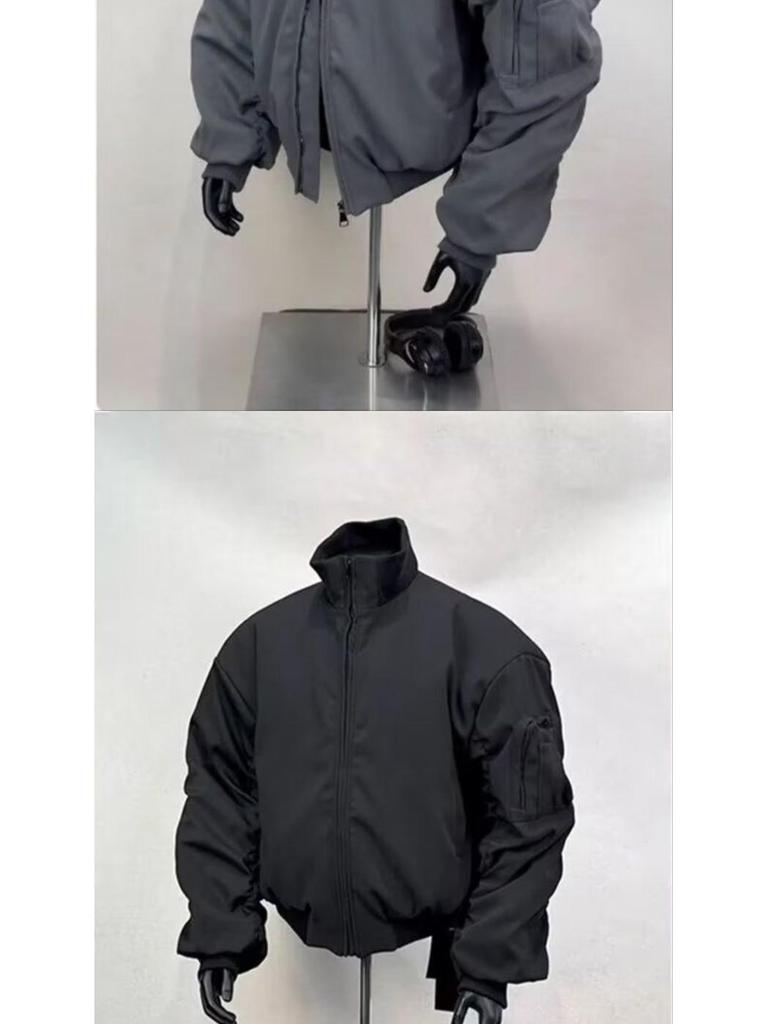Men's Spring & Autumn Flight Jacket: American High Street Silhouette Windbreaker Coach Baseball Jacket