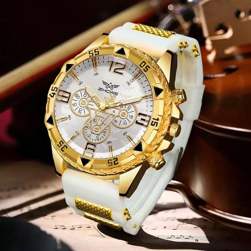 Silicone Strap Watch Fashion Casual Trend Men'S Quartz Watch Large Dial Business Men'S Watch