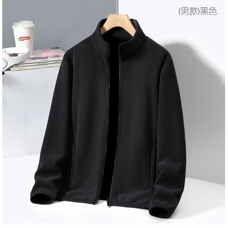 Mens Womens Fleece Jacket With Stand Collar Warm Thick Outdoor Pullover Hiking Camping Fall Winter