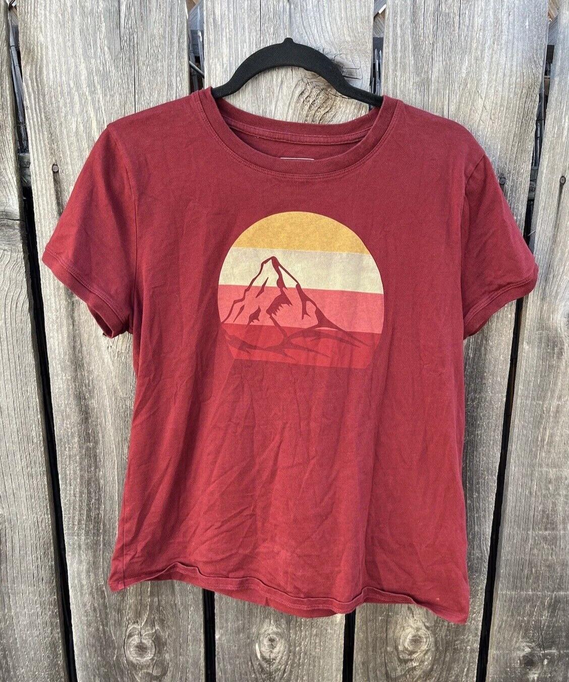 Women s Pendleton T-Shirt Maroon Mountain L Crew Hike Portland Outdoor Heritage S