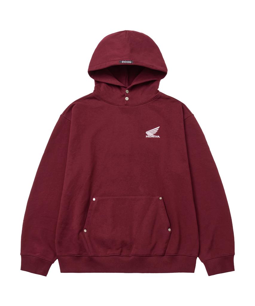 PHYPS MOTORCYCLE Honda Small Wing Rivet Point Hoodie Burgundy