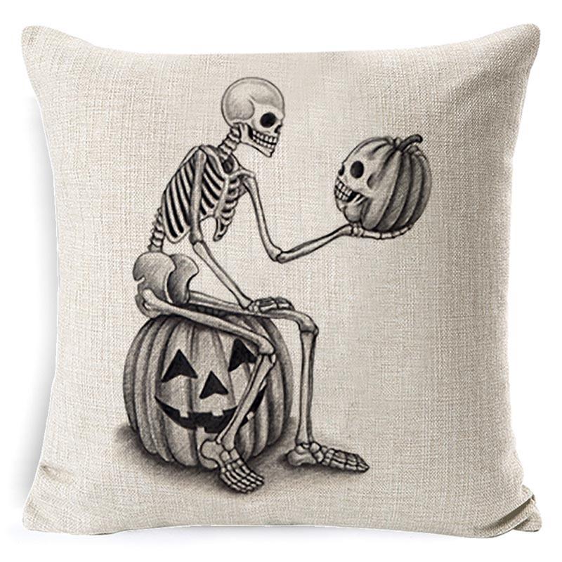 New Halloween Pumpkin Lumbar Pillow Printed Pillow Linen Pillow Cover Cushion Cover Decoration