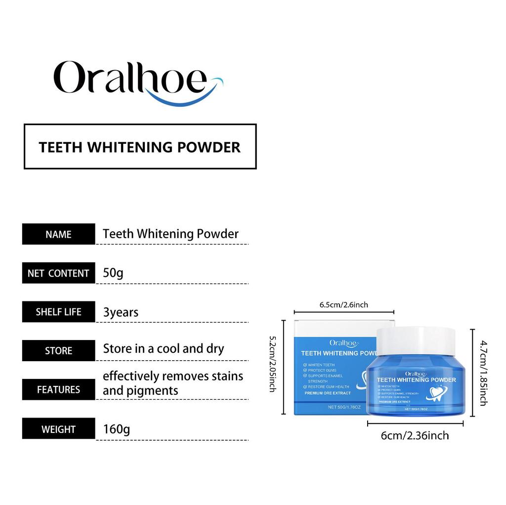 Teeth Whitening Powder – Gentle Stain Remover & Yellow Teeth Corrector for Fresh Oral Care