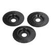 3Pcs Wood Carving Disc Set Woodworking Angle Grinder Grinding Wheels Carbon Steel 100mm Dia 22mm ID Black