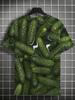 3D Summer New Cucumber Party Short Sleeve Digital Print Design T-Shirt, Trendy Men's Casual Fashion Top