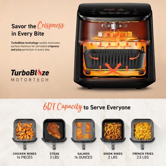 Square Silicone Air Fryer Liner Reusable Non-Stick Mat for COSORI 5QT/6QT Fits Square Baskets