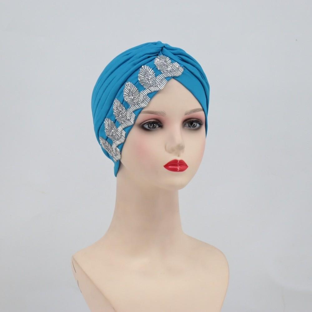 Solid Color Cross Knot Headwrap Versatile Headwrap Hat New Side Leaf Rhinestones Headscarf  Party