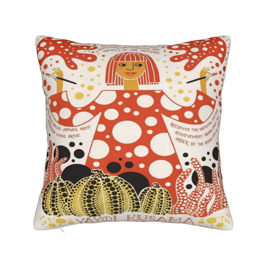 Yayoi Kusama Pillow Cover  Custom Cushion Cover Retro Trendy Pillow Case For Wedding Party Home Decor