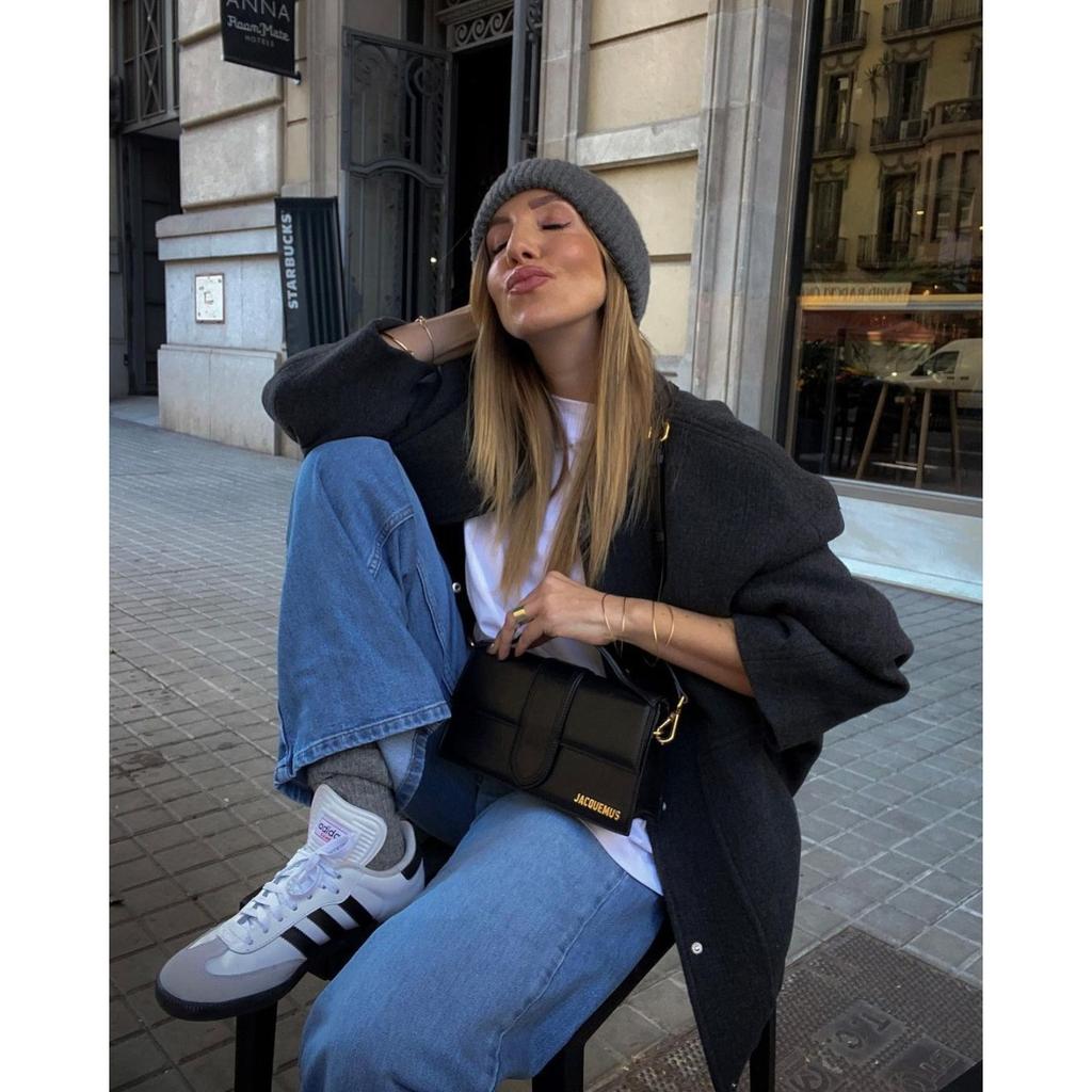 2025 New Women's Casual Color Stand Collar Single Breasted Long Sleeve Coat with Big Pockets Loose Comfortable Outerwear for Europe and America