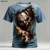 Halloween Męska Koszulka 3D z Iluzją Optyczną Straszny Klaun Krótki Rękaw Okrągły Dekolt Koszulka Horror Klub Impreza Streetwear