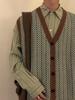 2024 Herren Kaffee Strick Cardigan Weste: Locker, Amerikanischer & Japanischer Stil, Herbst/Winter Trend