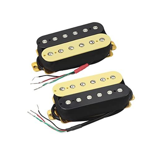 FLEOR Electric Guitar Humbucker Pickups, Ceramic Double Coil, Bridge & Neck Pickup Set - Zebra