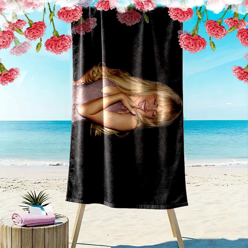Sabrina Print Beach Towel, Large Soft Quick Dry Towel for Beach Camping Swimming