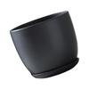 Elegant Black Plant Pot with Effective Drainage System for Home and Office Use Aesthetic Flowerpot