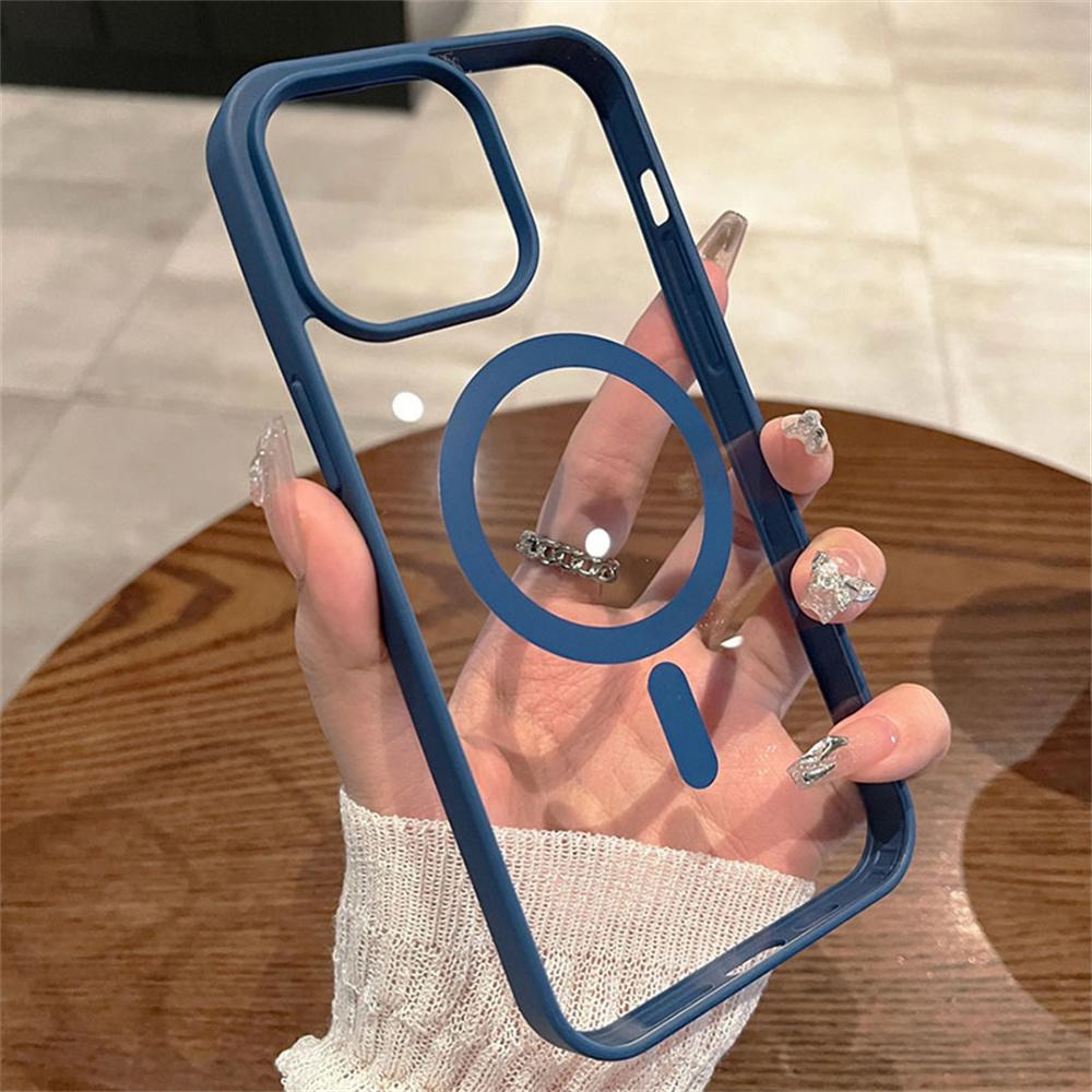 iphone 17 Transparent Magsafe Magnetic Case For iPhone 16 15 14 13 12 11 Pro Max Plus mini Wireless Charging Hard Protect Cover