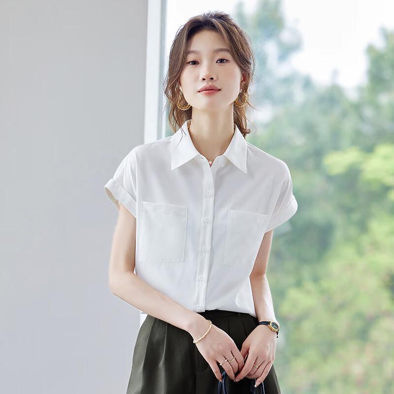 Kaseye Summer Lightweight Chiffon Short Sleeve Blouse S