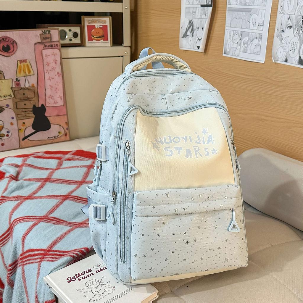 Schoolbag backpack new high school student large capacity star junior high school cute student high value schoolbag backpack
