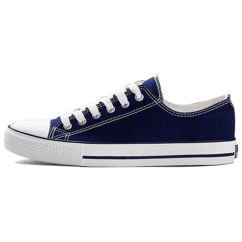 Warrior Rubber Sole Comfortable Breathable Low Top Canvas Shoes Unisex sneaker Blue T391T04