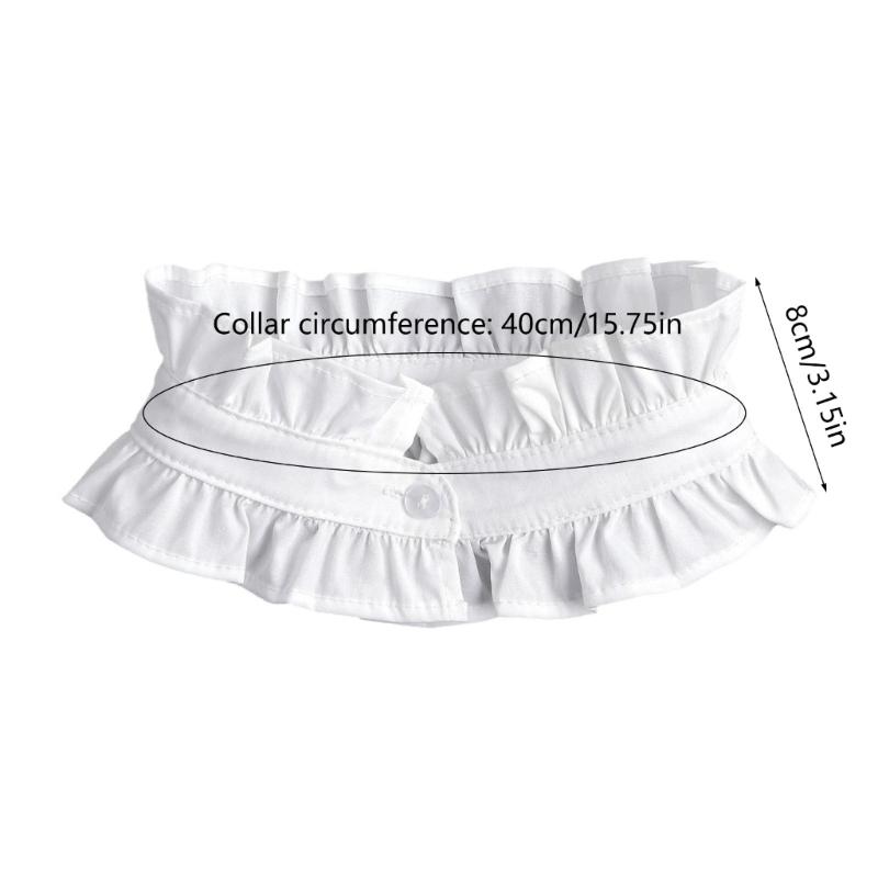 Damen Elegant Plissiert Gerüscht Falscher Kragen Abnehmbare Bluse Stehkragen Halsband Halskrause Choker Bekleidungsaccessoire