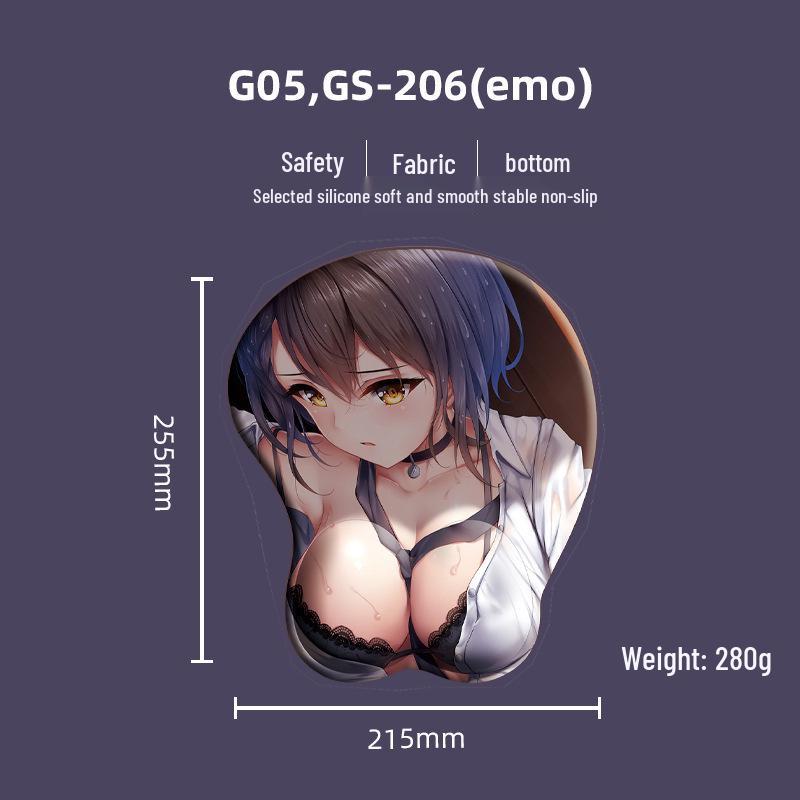 Beautiful Anime 3D Silicone Wrist Rest Mouse Pad - Creative Design, Hot Selling