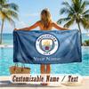 Custom Text Beach Towel, Soft Absorbent Swimming Multi-use TowelManchester City