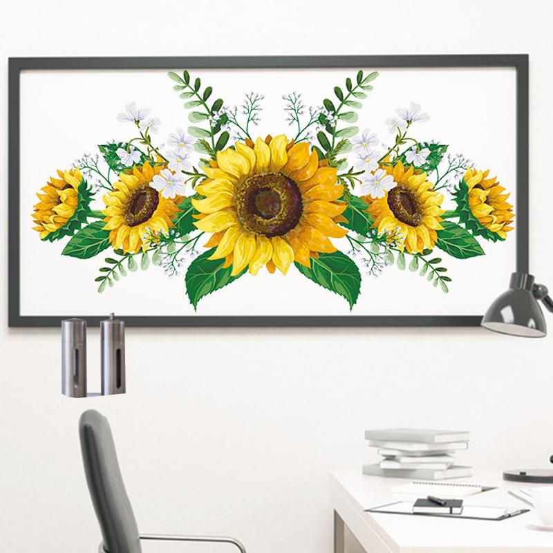 Fresh Sunflower Wall Stickers for Living Room, Bedroom, Glass Window, or Cabinet Decor - SQ-627
