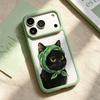 Green Headband Black Cat iPhone 17 Pro Drop-Proof Transparent Phone Case, Compatible with Apple iPhone 16/15/14
