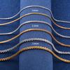 Glitter Chain Necklace Stainless Steel Jewelry Accessories for Women Men Silver/Gold Plated Choker on the Neck Collar DIY