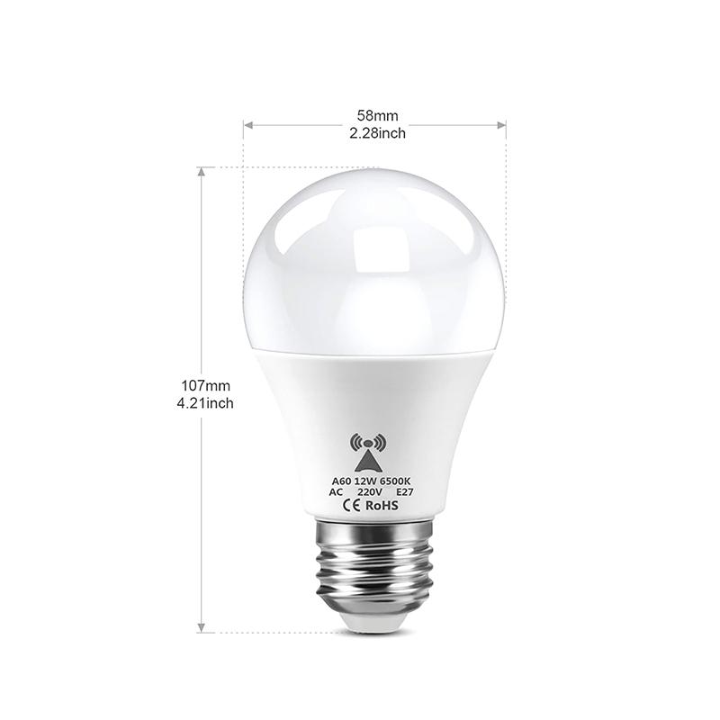 1Pc 220V E27 Radar Motion Induction Lamp Built-In Radar/Light Sensors For Home Stairs Microwave Radar Detection Led Light Bulb