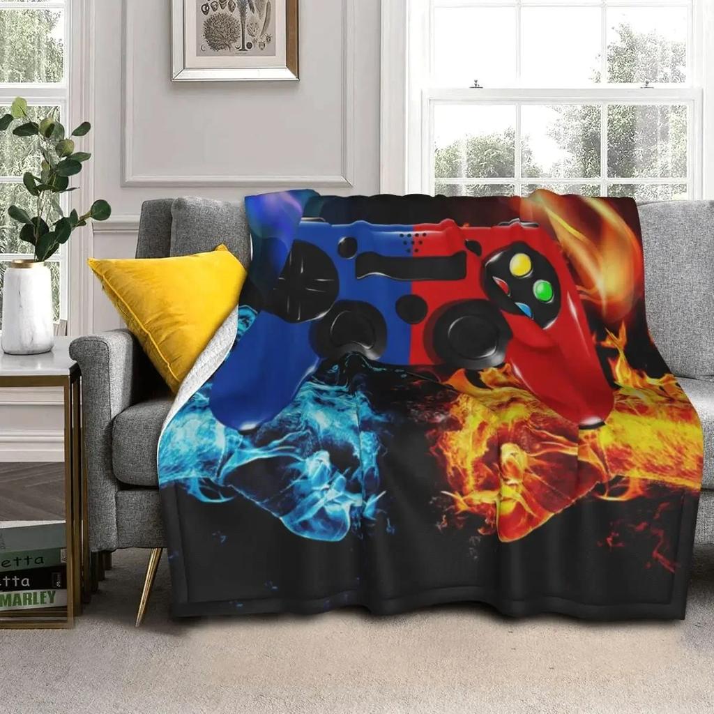 Gamepad Blanket Cool Game Gift For Boys Game Controller Blanket Gaming Video Game Soft Flannel Throw Blankets For Couch For Kids