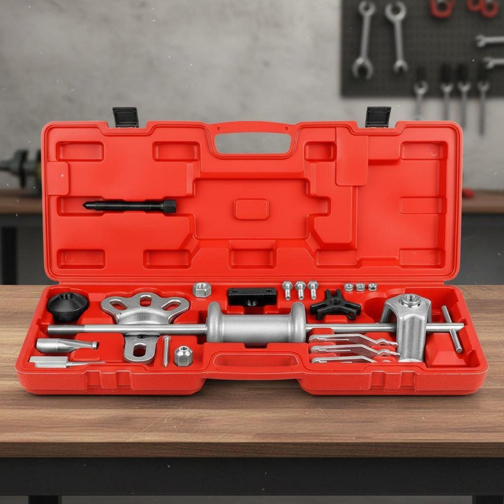 Wheel Hub Puller Set Heavy Duty Rear Axle Remover Organized Carry Box for Garage