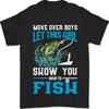 Funny Women Fishing Female Fisherman Mens T-Shirt 100% Cotton