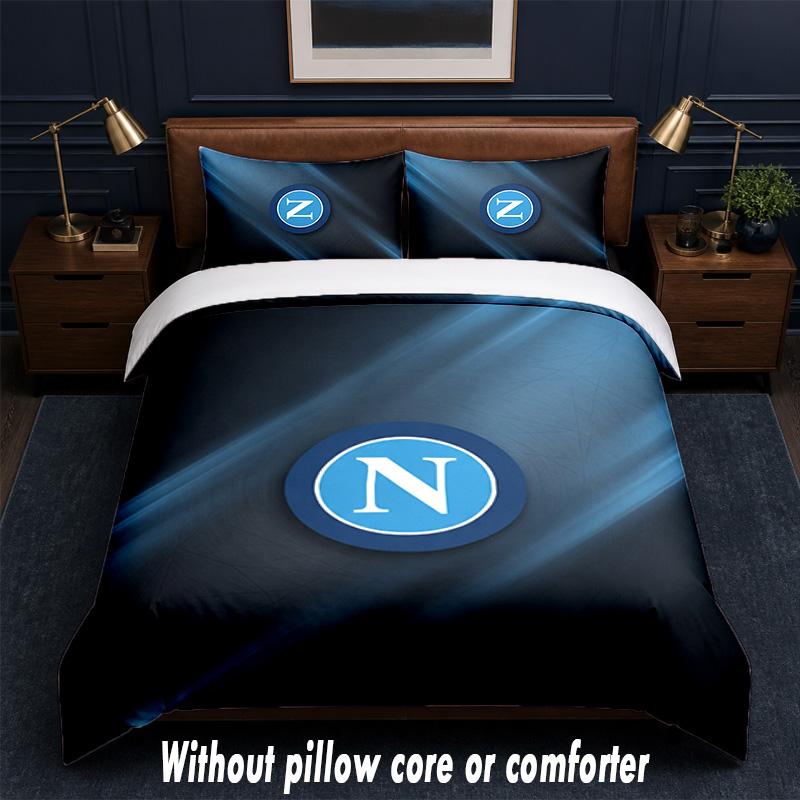 Set Biancheria da Letto Napoli FC 1 Copripiumino + 2 Federe Morbido Traspirante Biancheria da Letto per la Casa